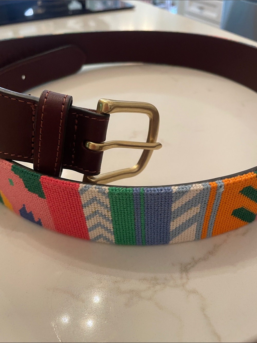 Harding Lane men’s needlepoint belt sz 38